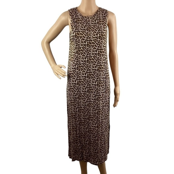 H&M Dresses & Skirts - H&M Sleeveless Jersey Dress Size S Leopard Print